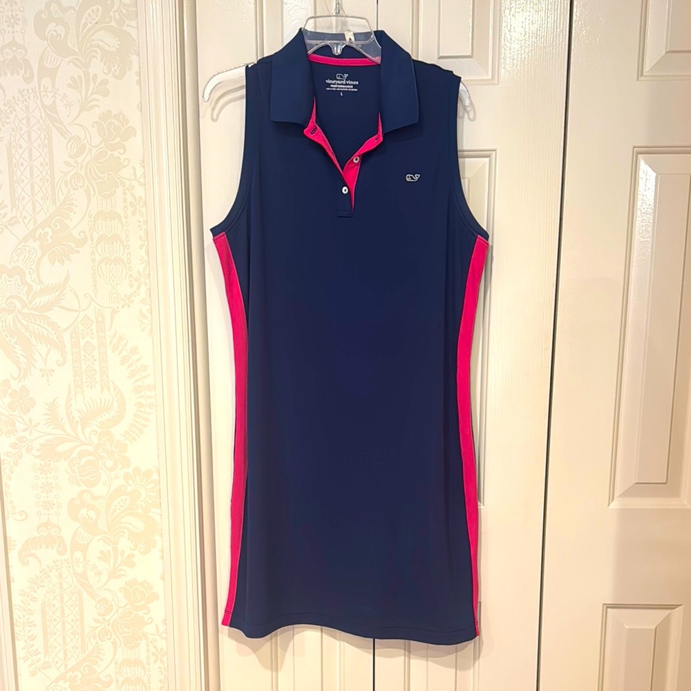 Vineyard Vines Navy and Pink Tank Top